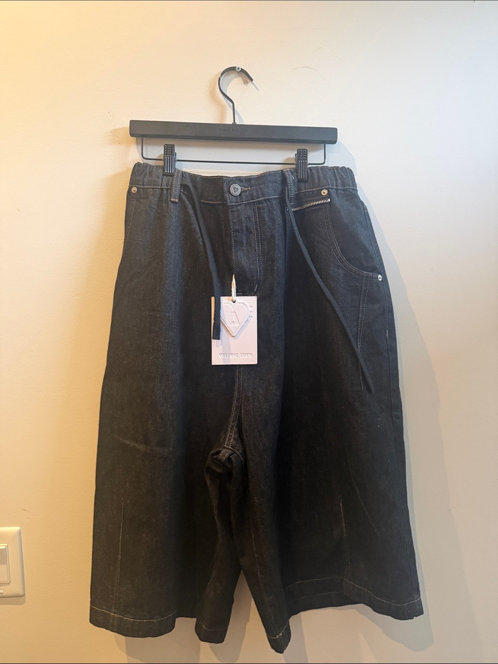 Aelfric Eden Black Relaxed Wide-Leg Denim Jeans